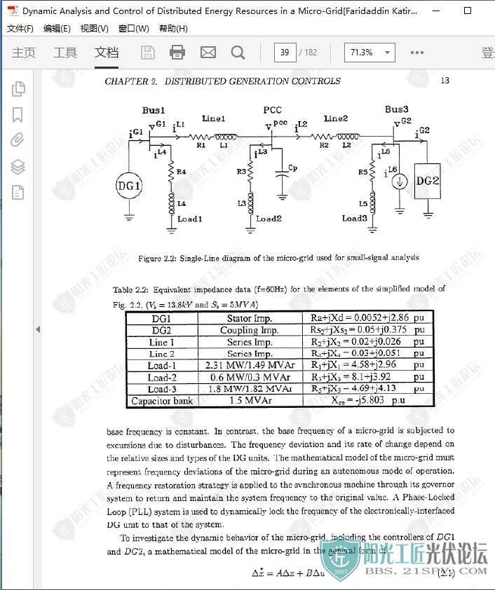 Dynamic Analysis and Control of Distributed Energy Resources in a Micro-Grid[Far.png